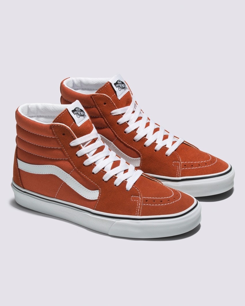 Orange sk8 hi vans best sale