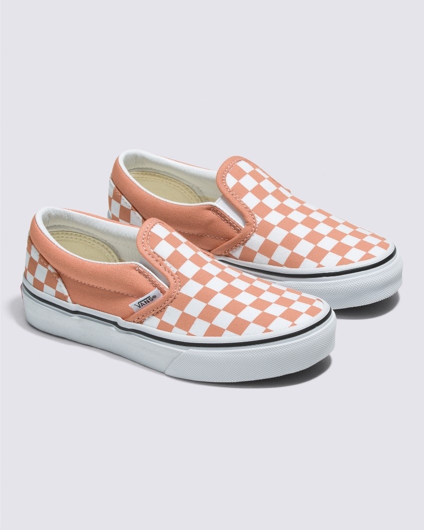 Vans peach checkerboard on sale